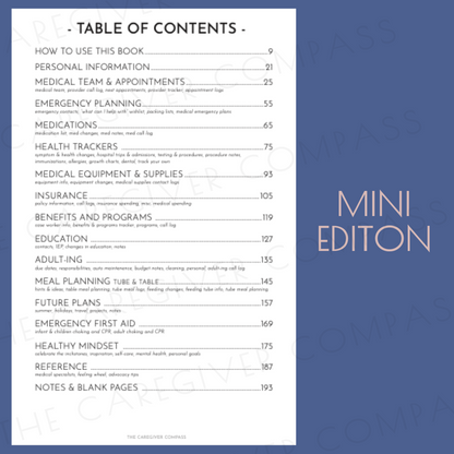 Mini Edition: Table of Contents Tabs
